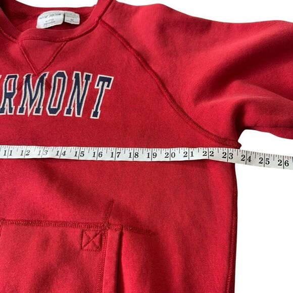 Vintage Vermont Oversized Red Crewneck Fleece Sweatshirt, M - Picture 6 of 8